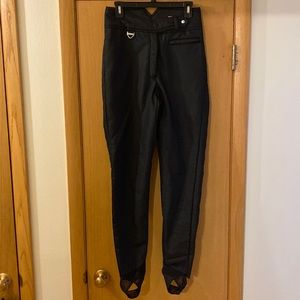 Tyrolia High Rise Stirrup Snow Pants Skiing Pants Nylon Wool Black Size 10-12